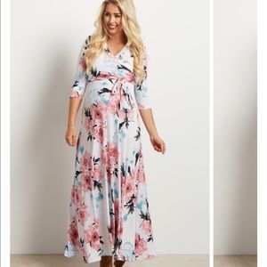 Pink Blush Floral Maternity/Nursing Dress